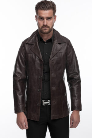 Men’s Leather Jacket in Brown
