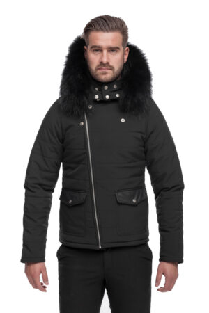 PUFFER Perfecto Black JACKET WITH FUR