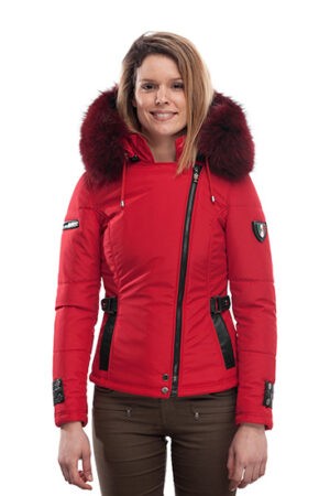 PUFFER JACKET IN FABFIC AND LEATHER WITH FUR