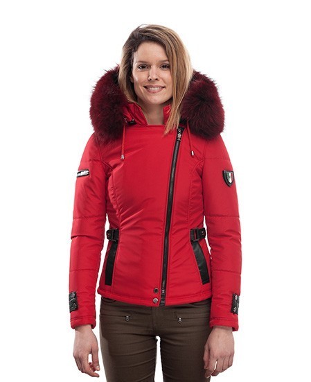PUFFER JACKET IN FABFIC AND LEATHER WITH FUR - Silverstorn.com